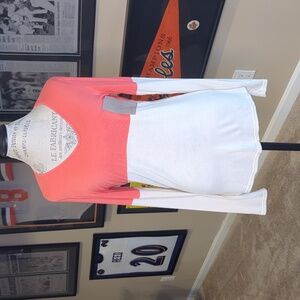 Color block long sleeve shirt, suede pocket